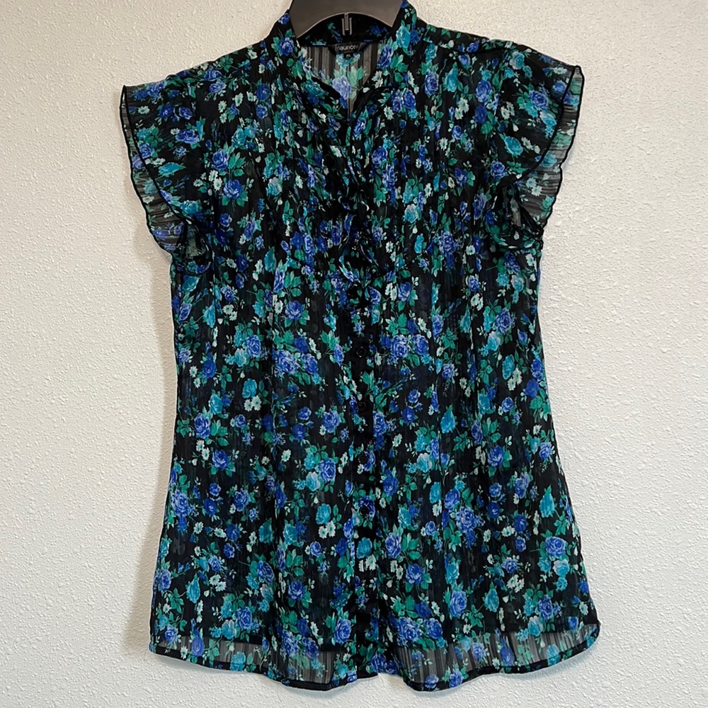Maurices women’s blouse floral blue thank you size extra large